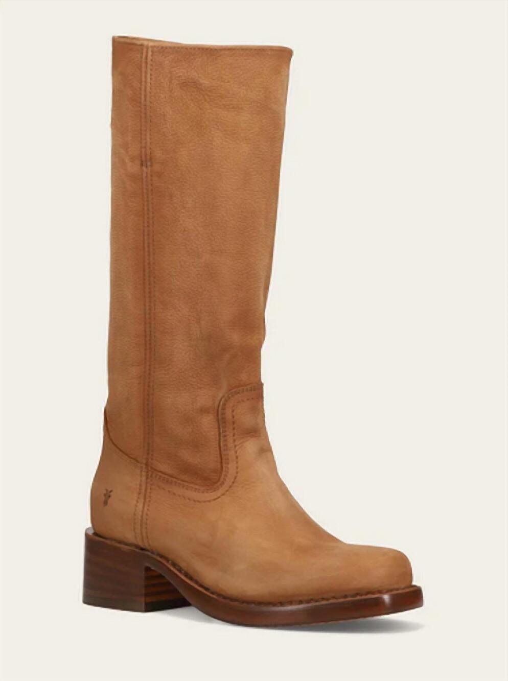 NEW FRYE women's campus 14l boot in light brown